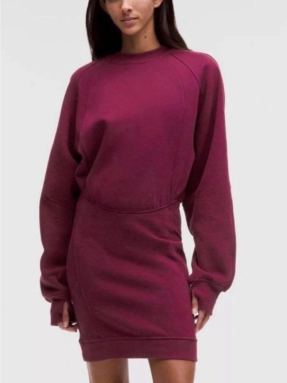 NWT lululemon Scuba Long-Sleeve Dress Deep Luxe Size 4 LW1FGNS